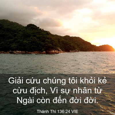 Picture 03 - Thánh Thi 136:24 VIE - Giải cứu chúng tôi khỏi kẻ cừu - Bible Verse Picture