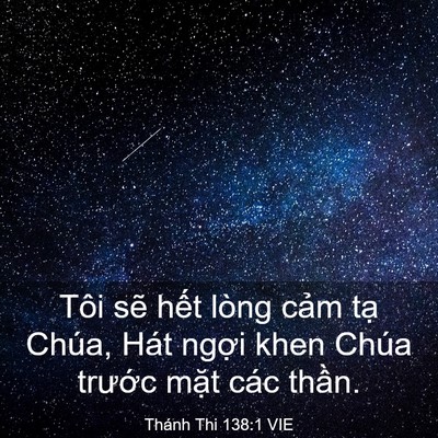 Picture 03 - Thánh Thi 138:1 VIE - Tôi sẽ hết lòng cảm tạ Chúa, Hát - Bible Verse Picture