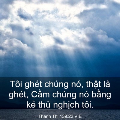 Picture 03 - Thánh Thi 139:22 VIE - Tôi ghét chúng nó, thật là ghét, Cầm - Bible Verse Picture