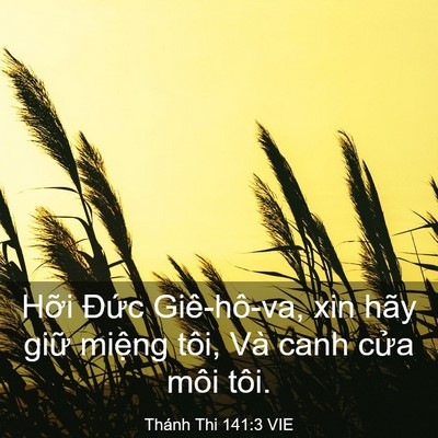 Picture 03 - Thánh Thi 141:3 VIE - Hỡi Đức Giê-hô-va, xin hãy giữ miệng - Bible Verse Picture