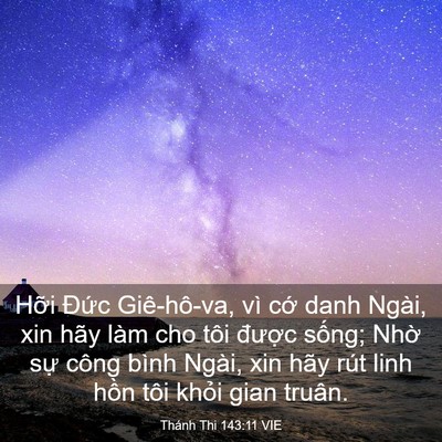 Picture 03 - Thánh Thi 143:11 VIE - Hỡi Đức Giê-hô-va, vì cớ danh Ngài, - Bible Verse Picture