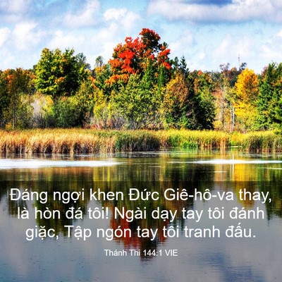Picture 03 - Thánh Thi 144:1 VIE - Đáng ngợi khen Đức Giê-hô-va thay, là - Bible Verse Picture
