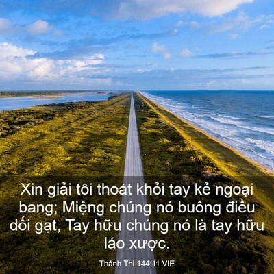 Picture 03 - Thánh Thi 144:11 VIE - Xin giải tôi thoát khỏi tay kẻ ngoại - Bible Verse Picture