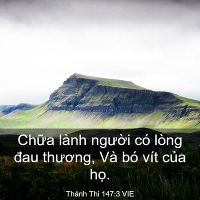 Picture 03 - Thánh Thi 147:3 VIE - Chữa lành người có lòng đau thương, - Bible Verse Picture