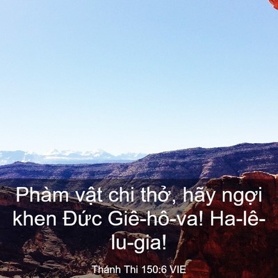 Picture 03 - Thánh Thi 150:6 VIE - Phàm vật chi thở, hãy ngợi khen Đức - Bible Verse Picture
