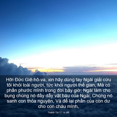 Picture 03 - Thánh Thi 17:14 VIE - Hỡi Đức Giê-hô-va, xin hãy dùng tay - Bible Verse Picture