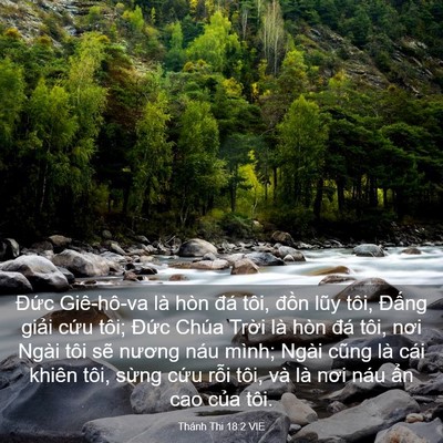 Picture 03 - Thánh Thi 18:2 VIE - Đức Giê-hô-va là hòn đá tôi, đồn - Bible Verse Picture