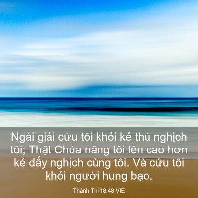 Picture 03 - Thánh Thi 18:48 VIE - Ngài giải cứu tôi khỏi kẻ thù nghịch - Bible Verse Picture
