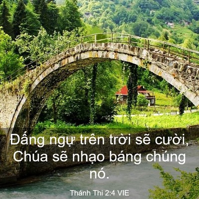 Picture 03 - Thánh Thi 2:4 VIE - Đấng ngự trên trời sẽ cười, Chúa - Bible Verse Picture