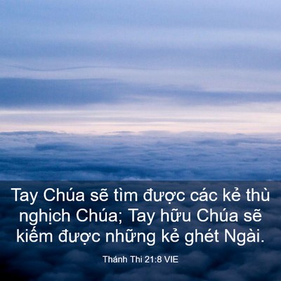 Picture 03 - Thánh Thi 21:8 VIE - Tay Chúa sẽ tìm được các kẻ thù - Bible Verse Picture