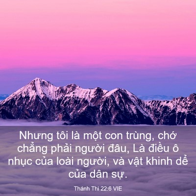Picture 03 - Thánh Thi 22:6 VIE - Nhưng tôi là một con trùng, chớ chẳng - Bible Verse Picture