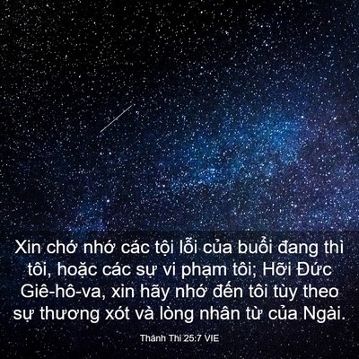 Picture 03 - Thánh Thi 25:7 VIE - Xin chớ nhớ các tội lỗi của buổi - Bible Verse Picture