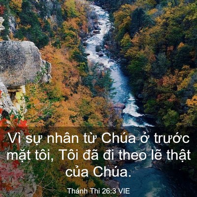 Picture 03 - Thánh Thi 26:3 VIE - Vì sự nhân từ Chúa ở trước mặt - Bible Verse Picture