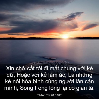 Picture 03 - Thánh Thi 28:3 VIE - Xin chớ cất tôi đi mất chung với kẻ - Bible Verse Picture
