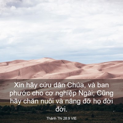 Picture 03 - Thánh Thi 28:9 VIE - Xin hãy cứu dân Chúa, và ban phước cho - Bible Verse Picture
