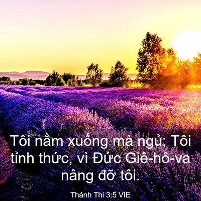 Picture 03 - Thánh Thi 3:5 VIE - Tôi nằm xuống mà ngủ; Tôi tỉnh thức, - Bible Verse Picture