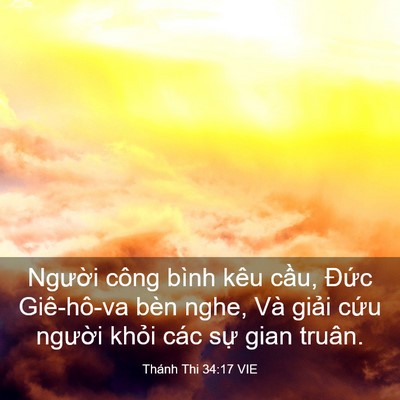 Picture 03 - Thánh Thi 34:17 VIE - Người công bình kêu cầu, Đức - Bible Verse Picture