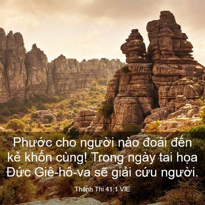 Picture 03 - Thánh Thi 41:1 VIE - Phước cho người nào đoái đến kẻ - Bible Verse Picture