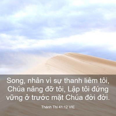 Picture 03 - Thánh Thi 41:12 VIE - Song, nhân vì sự thanh liêm tôi, Chúa - Bible Verse Picture
