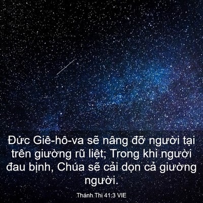 Picture 03 - Thánh Thi 41:3 VIE - Đức Giê-hô-va sẽ nâng đỡ người - Bible Verse Picture