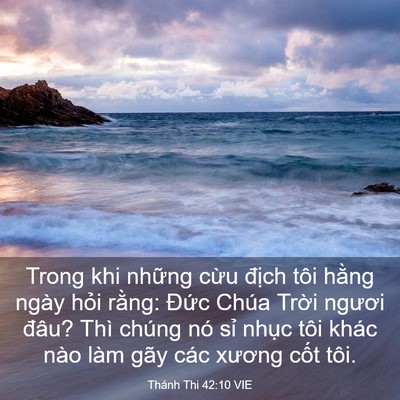 Picture 03 - Thánh Thi 42:10 VIE - Trong khi những cừu địch tôi hằng ngày - Bible Verse Picture