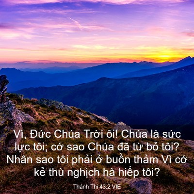 Picture 03 - Thánh Thi 43:2 VIE - Vì, Đức Chúa Trời ôi! Chúa là sức - Bible Verse Picture