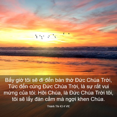 Picture 03 - Thánh Thi 43:4 VIE - Bấy giờ tôi sẽ đi đến bàn thờ - Bible Verse Picture
