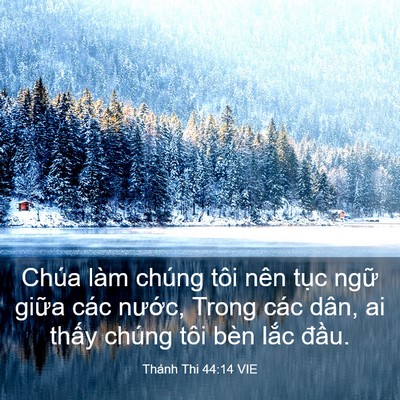 Picture 03 - Thánh Thi 44:14 VIE - Chúa làm chúng tôi nên tục ngữ giữa - Bible Verse Picture