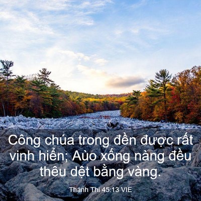 Picture 03 - Thánh Thi 45:13 VIE - Công chúa trong đền được rất vinh - Bible Verse Picture
