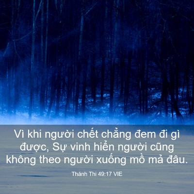 Picture 03 - Thánh Thi 49:17 VIE - Vì khi người chết chẳng đem đi gì - Bible Verse Picture