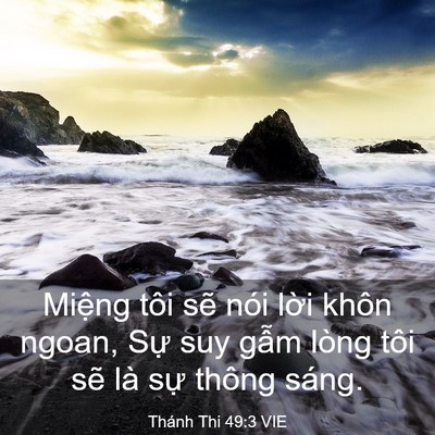 Picture 03 - Thánh Thi 49:3 VIE - Miệng tôi sẽ nói lời khôn ngoan, Sự - Bible Verse Picture