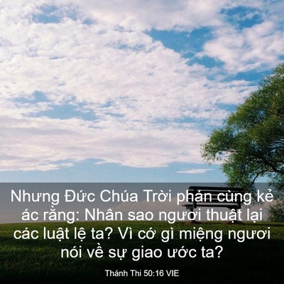 Picture 03 - Thánh Thi 50:16 VIE - Nhưng Đức Chúa Trời phán cùng kẻ ác - Bible Verse Picture
