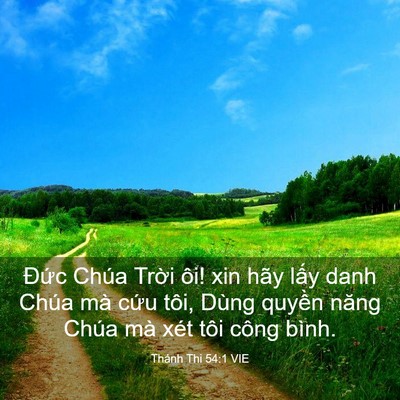 Picture 03 - Thánh Thi 54:1 VIE - Đức Chúa Trời ôi! xin hãy lấy danh - Bible Verse Picture