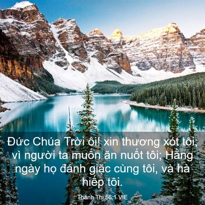 Picture 03 - Thánh Thi 56:1 VIE - Đức Chúa Trời ôi! xin thương xót tôi; - Bible Verse Picture