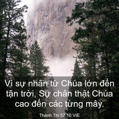 Picture 03 - Thánh Thi 57:10 VIE - Vì sự nhân từ Chúa lớn đến tận - Bible Verse Picture