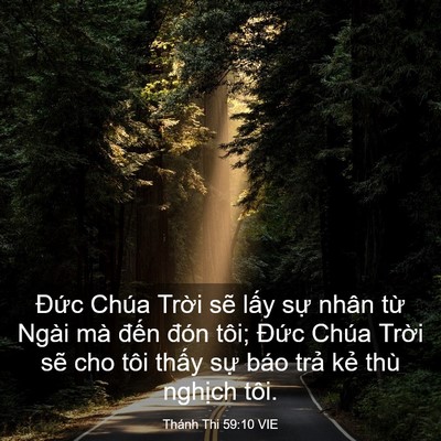 Picture 03 - Thánh Thi 59:10 VIE - Đức Chúa Trời sẽ lấy sự nhân từ - Bible Verse Picture
