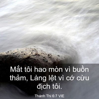 Picture 03 - Thánh Thi 6:7 VIE - Mắt tôi hao mòn vì buồn thảm, Làng - Bible Verse Picture