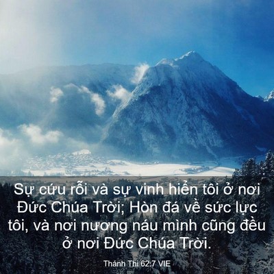 Picture 03 - Thánh Thi 62:7 VIE - Sự cứu rỗi và sự vinh hiển tôi ở - Bible Verse Picture