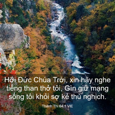 Picture 03 - Thánh Thi 64:1 VIE - Hỡi Đức Chúa Trời, xin hãy nghe tiếng - Bible Verse Picture