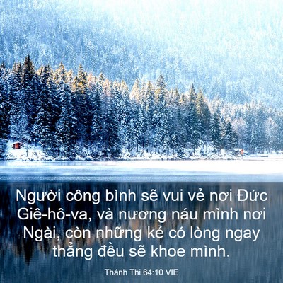 Picture 03 - Thánh Thi 64:10 VIE - Người công bình sẽ vui vẻ nơi Đức - Bible Verse Picture