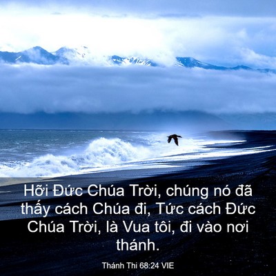 Picture 03 - Thánh Thi 68:24 VIE - Hỡi Đức Chúa Trời, chúng nó đã thấy - Bible Verse Picture