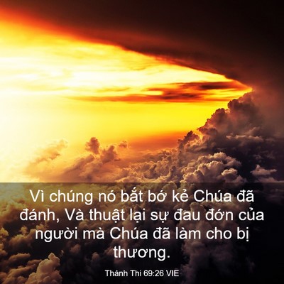 Picture 03 - Thánh Thi 69:26 VIE - Vì chúng nó bắt bớ kẻ Chúa đã đánh, - Bible Verse Picture
