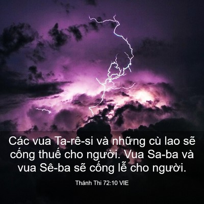 Picture 03 - Thánh Thi 72:10 VIE - Các vua Ta-rê-si và những cù lao sẽ - Bible Verse Picture