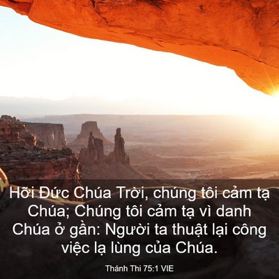 Picture 03 - Thánh Thi 75:1 VIE - Hỡi Đức Chúa Trời, chúng tôi cảm tạ - Bible Verse Picture