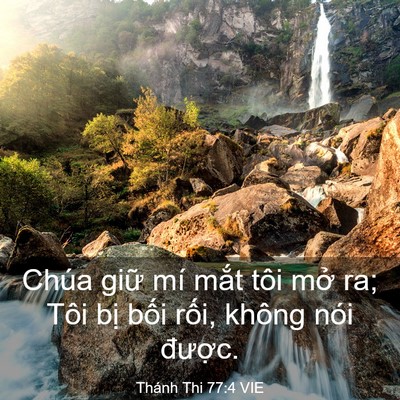 Picture 03 - Thánh Thi 77:4 VIE - Chúa giữ mí mắt tôi mở ra; Tôi bị - Bible Verse Picture