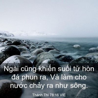 Picture 03 - Thánh Thi 78:16 VIE - Ngài cũng khiến suối từ hòn đá phun - Bible Verse Picture