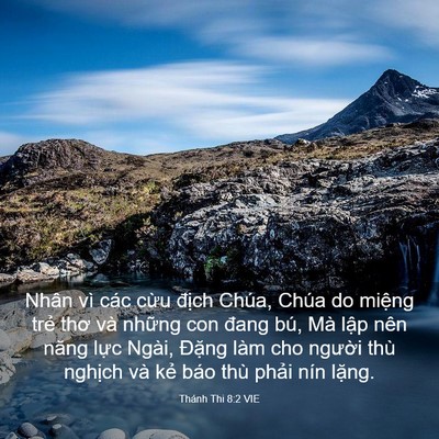 Picture 03 - Thánh Thi 8:2 VIE - Nhân vì các cừu địch Chúa, Chúa do - Bible Verse Picture