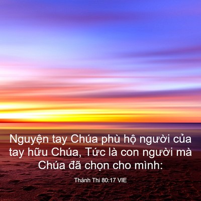 Picture 03 - Thánh Thi 80:17 VIE - Nguyện tay Chúa phù hộ người của tay - Bible Verse Picture