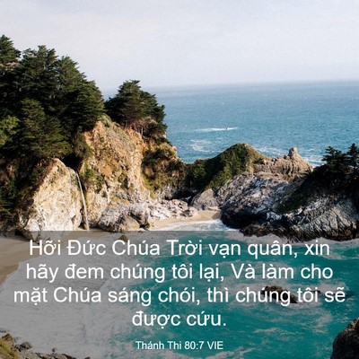 Picture 03 - Thánh Thi 80:7 VIE - Hỡi Đức Chúa Trời vạn quân, xin hãy - Bible Verse Picture