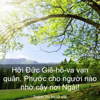 Picture 03 - Thánh Thi 84:12 VIE - Hỡi Đức Giê-hô-va vạn quân, Phước - Bible Verse Picture